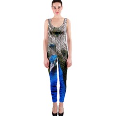 Peacock Bird Animal Feather Nature Colorful One Piece Catsuit by Ravend