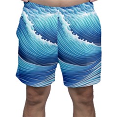 Simple Summer Wave Pattern Men s Shorts by GardenOfOphir