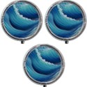 Simple Summer Wave Pattern Mini Round Pill Box (Pack of 3) View1