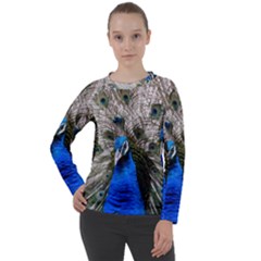 Peacock Bird Animal Feather Nature Colorful Women s Long Sleeve Raglan Tee