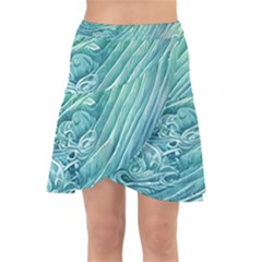 Wave Of The Ocean Wrap Front Skirt by GardenOfOphir