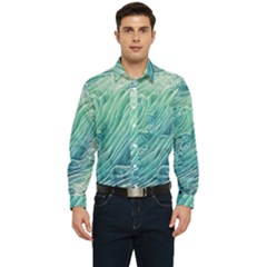 Wave Of The Ocean Men s Long Sleeve Pocket Shirt  by GardenOfOphir
