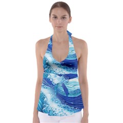 Water Waves Babydoll Tankini Top by GardenOfOphir