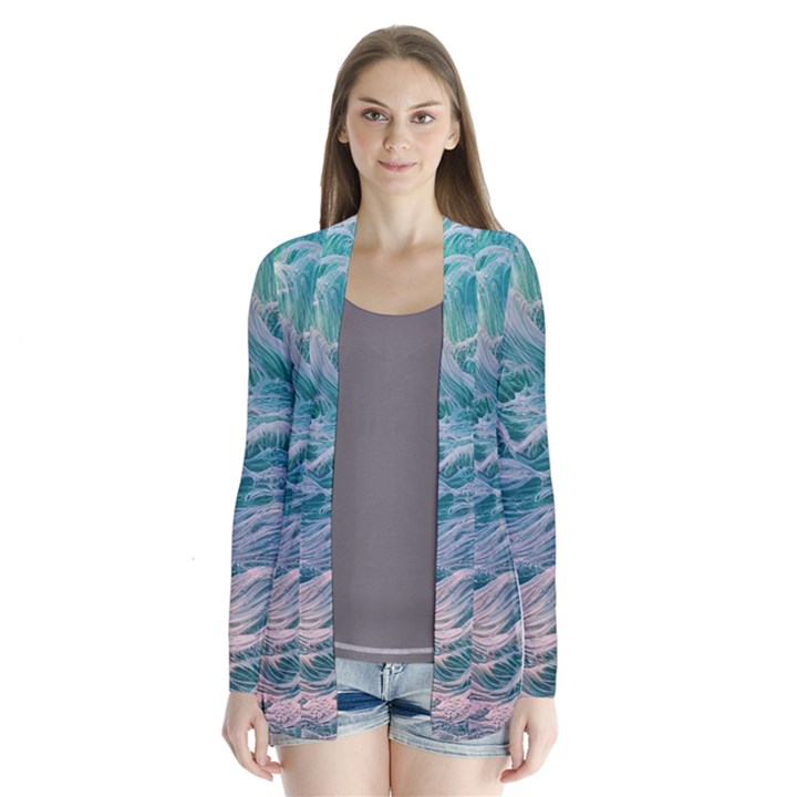 Waves Of The Ocean Ii Drape Collar Cardigan