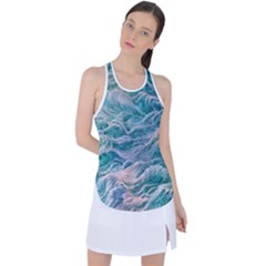 Waves Of The Ocean Ii Racer Back Mesh Tank Top