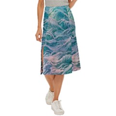 Waves Of The Ocean Ii Midi Panel Skirt