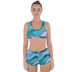 Pink Ocean Waves Racerback Boyleg Bikini Set by GardenOfOphir