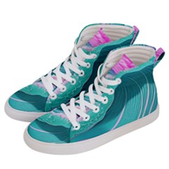 Pink Ocean Waves Women s Hi-top Skate Sneakers by GardenOfOphir