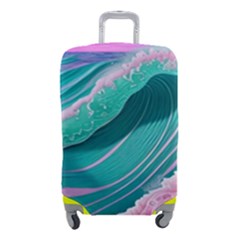 Pink Ocean Waves Luggage Cover (small) by GardenOfOphir