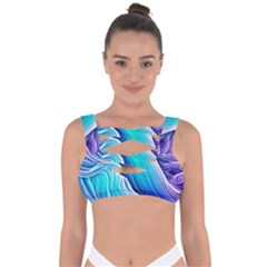 Ocean Waves In Pastel Tones Bandaged Up Bikini Top
