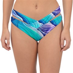 Ocean Waves In Pastel Tones Double Strap Halter Bikini Bottoms