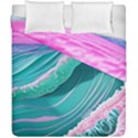 Pink Ocean Waves Duvet Cover Double Side (California King Size) View1