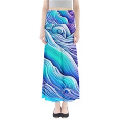 Ocean Waves In Pastel Tones Full Length Maxi Skirt by GardenOfOphir
