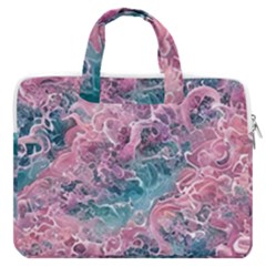 Ocean Waves In Pink Ii Macbook Pro 13  Double Pocket Laptop Bag by GardenOfOphir