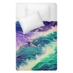 Pastel Hues Ocean Waves Duvet Cover Double Side (single Size) by GardenOfOphir