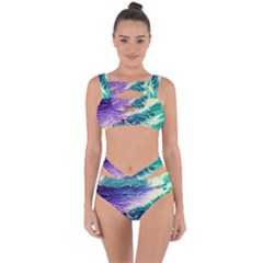 Pastel Hues Ocean Waves Bandaged Up Bikini Set  by GardenOfOphir