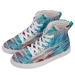 Waves Of The Ocean Men s Hi-top Skate Sneakers by GardenOfOphir