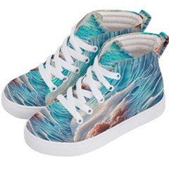 Waves Of The Ocean Kids  Hi-top Skate Sneakers by GardenOfOphir