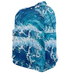 Abstract Blue Ocean Waves Iii Classic Backpack by GardenOfOphir