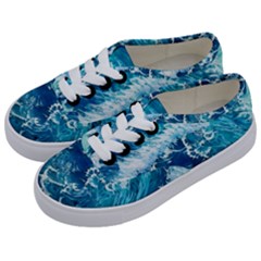 Abstract Blue Ocean Waves Iii Kids  Classic Low Top Sneakers