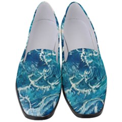 Abstract Blue Ocean Waves Iii Women s Classic Loafer Heels by GardenOfOphir
