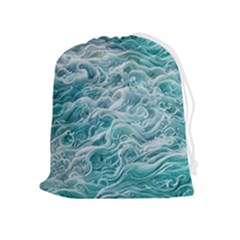 Nature Ocean Waves Drawstring Pouch (xl) by GardenOfOphir