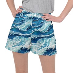 Summer Ocean Waves Ripstop Shorts by GardenOfOphir