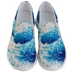 Abstract Blue Ocean Wave Ii Men s Lightweight Slip Ons by GardenOfOphir