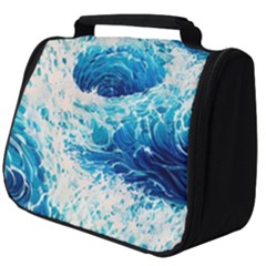 Abstract Blue Ocean Wave Ii Full Print Travel Pouch (big) by GardenOfOphir