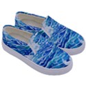 Abstract Blue Wave Kids  Canvas Slip Ons View3