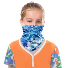 Abstract Blue Wave Face Covering Bandana (kids) by GardenOfOphir
