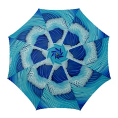 Waves Blue Ocean Golf Umbrellas by GardenOfOphir
