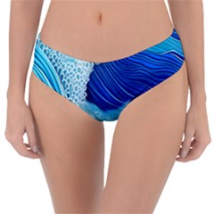 Waves Blue Ocean Reversible Classic Bikini Bottoms by GardenOfOphir