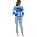 Watercolor Wave Bell Sleeve Top View4