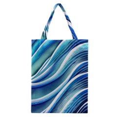 Blue Ocean Waves Classic Tote Bag by GardenOfOphir