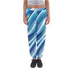 Blue Ocean Waves Women s Jogger Sweatpants by GardenOfOphir