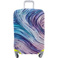 Abstract Pastel Ocean Waves Luggage Cover (large) by GardenOfOphir