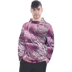 Abstract Pink Ocean Waves Men s Pullover Hoodie by GardenOfOphir