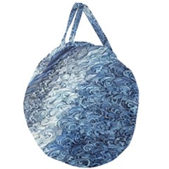 Waves Of The Ocean Giant Round Zipper Tote by GardenOfOphir