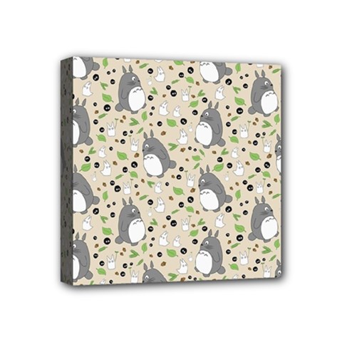 Pattern My Neighbor Totoro Mini Canvas 4  X 4  (stretched)