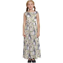 Pattern My Neighbor Totoro Kids  Satin Sleeveless Maxi Dress