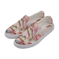 Glory Floral Exotic Butterfly Exquisite Fancy Pink Flowers Women s Canvas Slip Ons by Jancukart