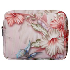Glory Floral Exotic Butterfly Exquisite Fancy Pink Flowers Make Up Pouch (large) by Jancukart