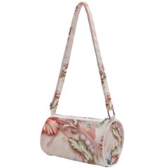 Glory Floral Exotic Butterfly Exquisite Fancy Pink Flowers Mini Cylinder Bag