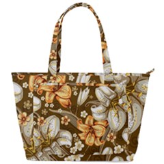 White And Yellow Floral Lilies Background Surface Back Pocket Shoulder Bag 