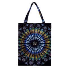 Mandala Floral Wallpaper Rose Window Strasbourg Cathedral France Classic Tote Bag by Jancukart