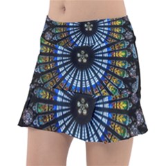 Mandala Floral Wallpaper Rose Window Strasbourg Cathedral France Classic Tennis Skirt