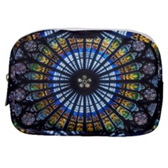 Mandala Floral Wallpaper Rose Window Strasbourg Cathedral France Make Up Pouch (small)