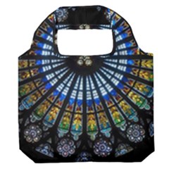 Mandala Floral Wallpaper Rose Window Strasbourg Cathedral France Premium Foldable Grocery Recycle Bag by Jancukart