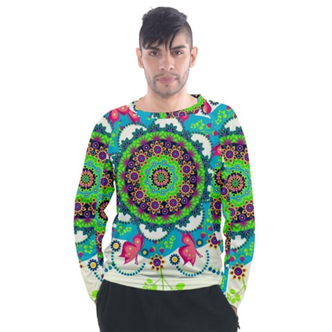 Artistic Pattern Mandala Men s Long Sleeve Raglan Tee by Jancukart